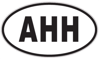 AHH - 3 Letter Initials Oval Sticker