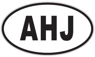 AHJ - 3 Letter Initials Oval Sticker