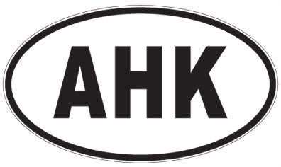 AHK - 3 Letter Initials Oval Sticker