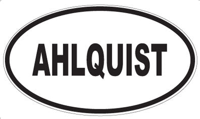 AHLQUIST - Oval Sticker