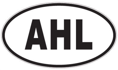 AHL - 3 Letter Initials Oval Sticker