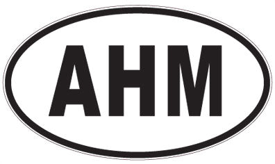 AHM - 3 Letter Initials Oval Sticker