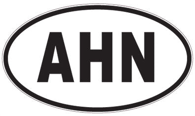 AHN - 3 Letter Initials Oval Sticker