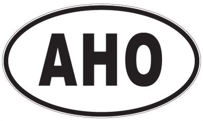AHO - 3 Letter Initials Oval Sticker