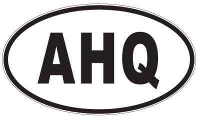AHQ - 3 Letter Initials Oval Sticker