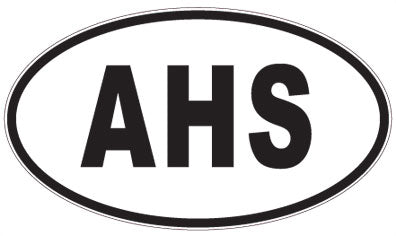 AHS - 3 Letter Initials Oval Sticker