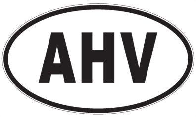 AHV - 3 Letter Initials Oval Sticker