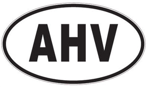 AHV - 3 Letter Initials Oval Sticker