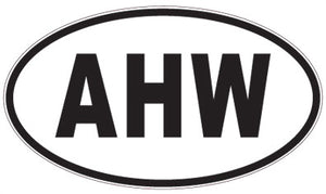 AHW - 3 Letter Initials Oval Sticker