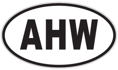 AHW - 3 Letter Initials Oval Magnet