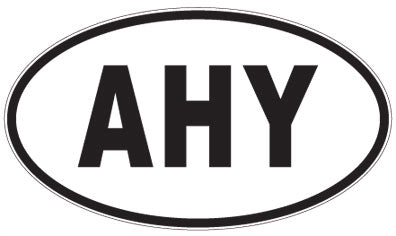 AHY - 3 Letter Initials Oval Sticker