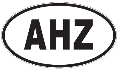 AHZ - 3 Letter Initials Oval Sticker