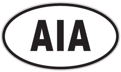 AIA - 3 Letter Initials Oval Sticker