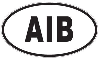 AIB - 3 Letter Initials Oval Sticker