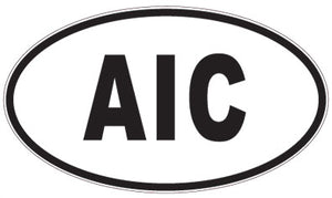 AIC - 3 Letter Initials Oval Sticker