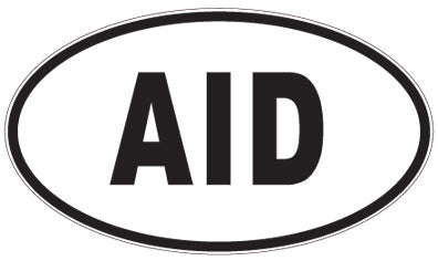 AID - 3 Letter Initials Oval Sticker