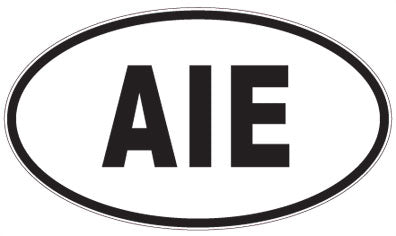 AIE - 3 Letter Initials Oval Sticker