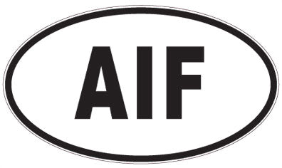 AIF - 3 Letter Initials Oval Sticker