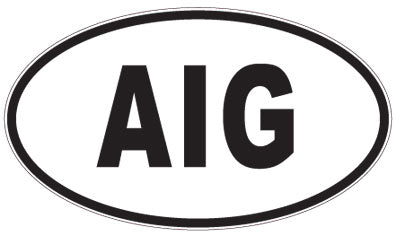 AIG - 3 Letter Initials Oval Sticker
