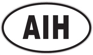 AIH - 3 Letter Initials Oval Sticker