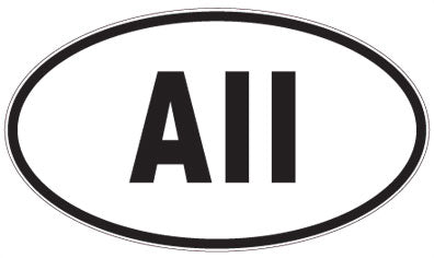 AII - 3 Letter Initials Oval Sticker