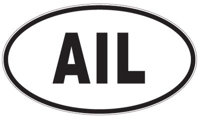 AIL - 3 Letter Initials Oval Sticker