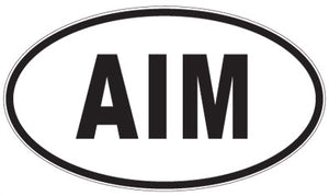 AIM - 3 Letter Initials Oval Sticker