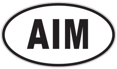AIM - 3 Letter Initials Oval Magnet