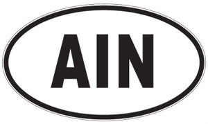 AIN - 3 Letter Initials Oval Sticker