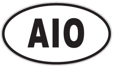 AIO - 3 Letter Initials Oval Sticker