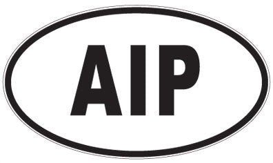 AIP - 3 Letter Initials Oval Sticker