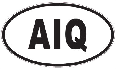 AIQ - 3 Letter Initials Oval Sticker