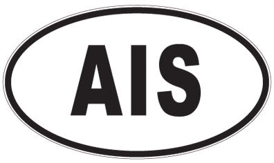 AIS - 3 Letter Initials Oval Magnet