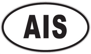 AIS - 3 Letter Initials Oval Sticker