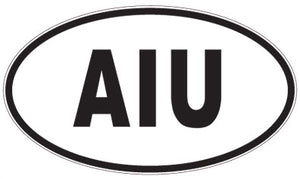 AIU - 3 Letter Initials Oval Sticker