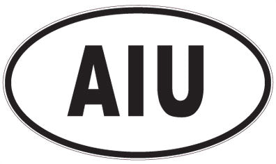 AIU - 3 Letter Initials Oval Magnet