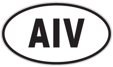 AIV - 3 Letter Initials Oval Sticker