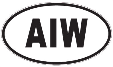 AIW - 3 Letter Initials Oval Sticker