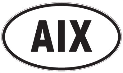 AIX - 3 Letter Initials Oval Sticker