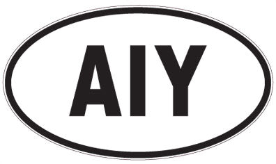AIY - 3 Letter Initials Oval Sticker