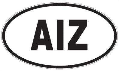 AIZ - 3 Letter Initials Oval Sticker