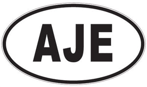 AJE - 3 Letter Initials Oval Sticker