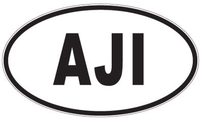 AJI - 3 Letter Initials Oval Sticker