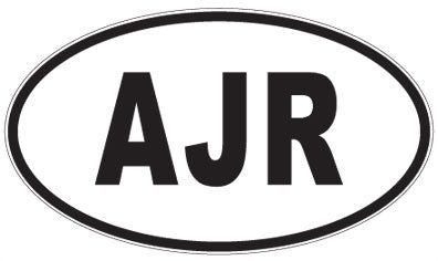 AJR - 3 Letter Initials Oval Sticker