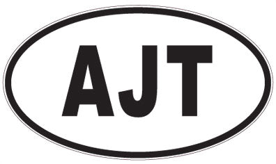 AJT - 3 Letter Initials Oval Magnet