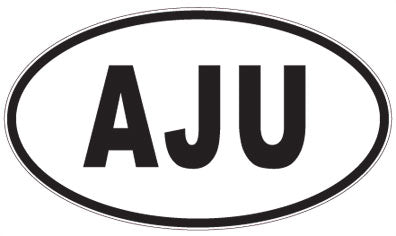 AJU - 3 Letter Initials Oval Sticker