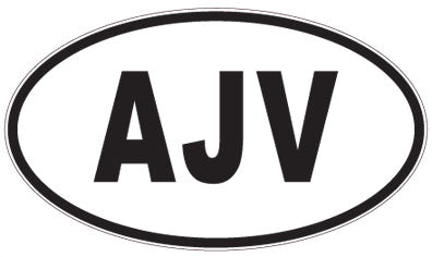 AJV - 3 Letter Initials Oval Sticker