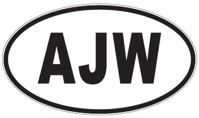 AJW - 3 Letter Initials Oval Magnet