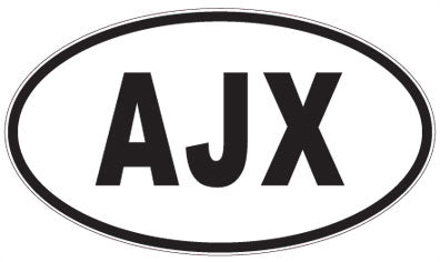 AJX - 3 Letter Initials Oval Sticker