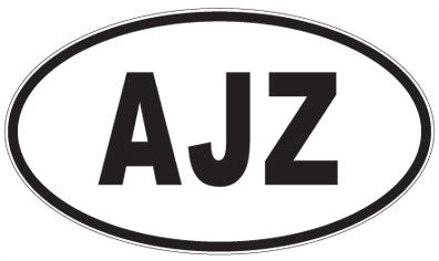 AJZ - 3 Letter Initials Oval Sticker